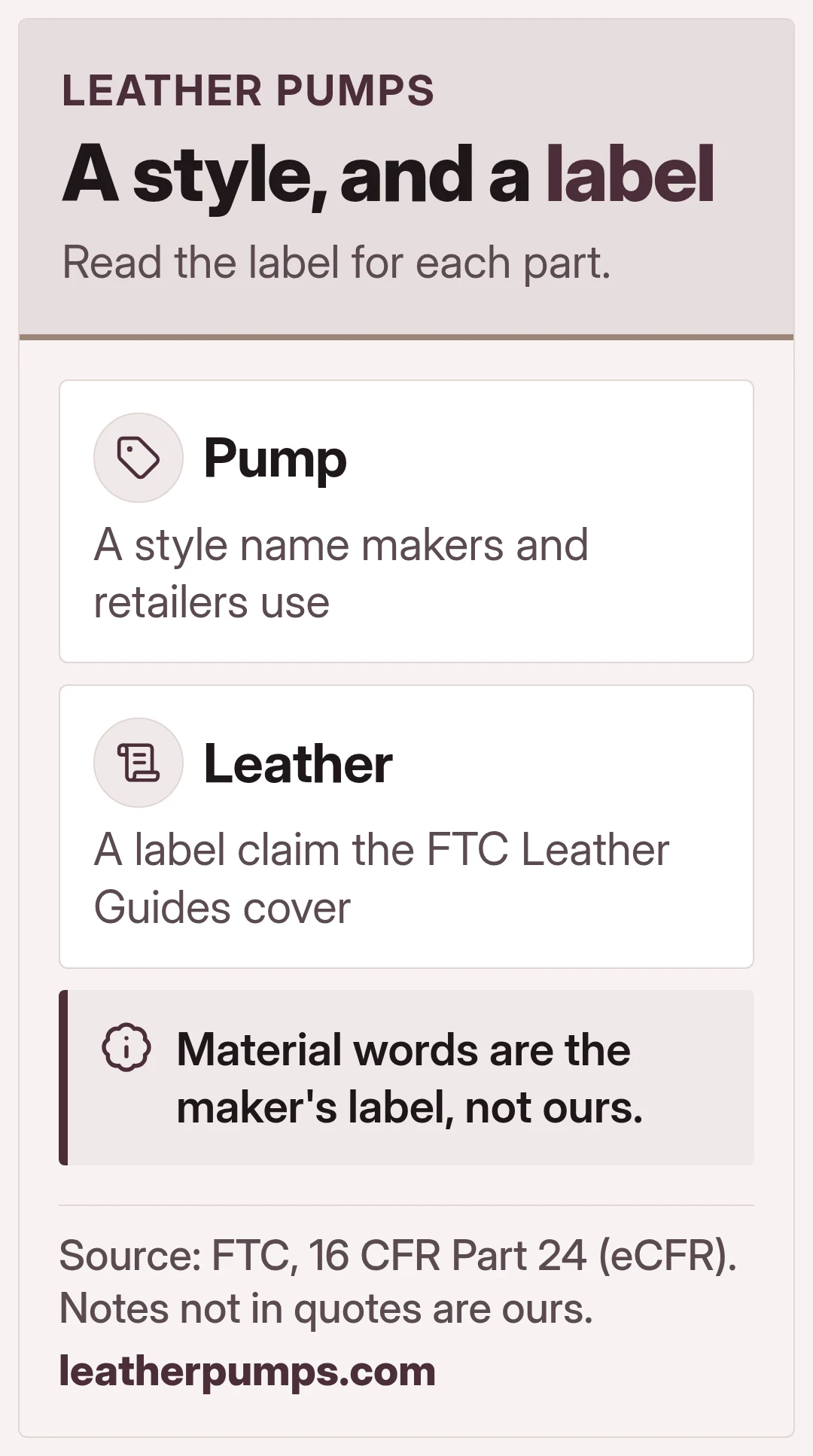 A style, and a label. Read the label for each part.