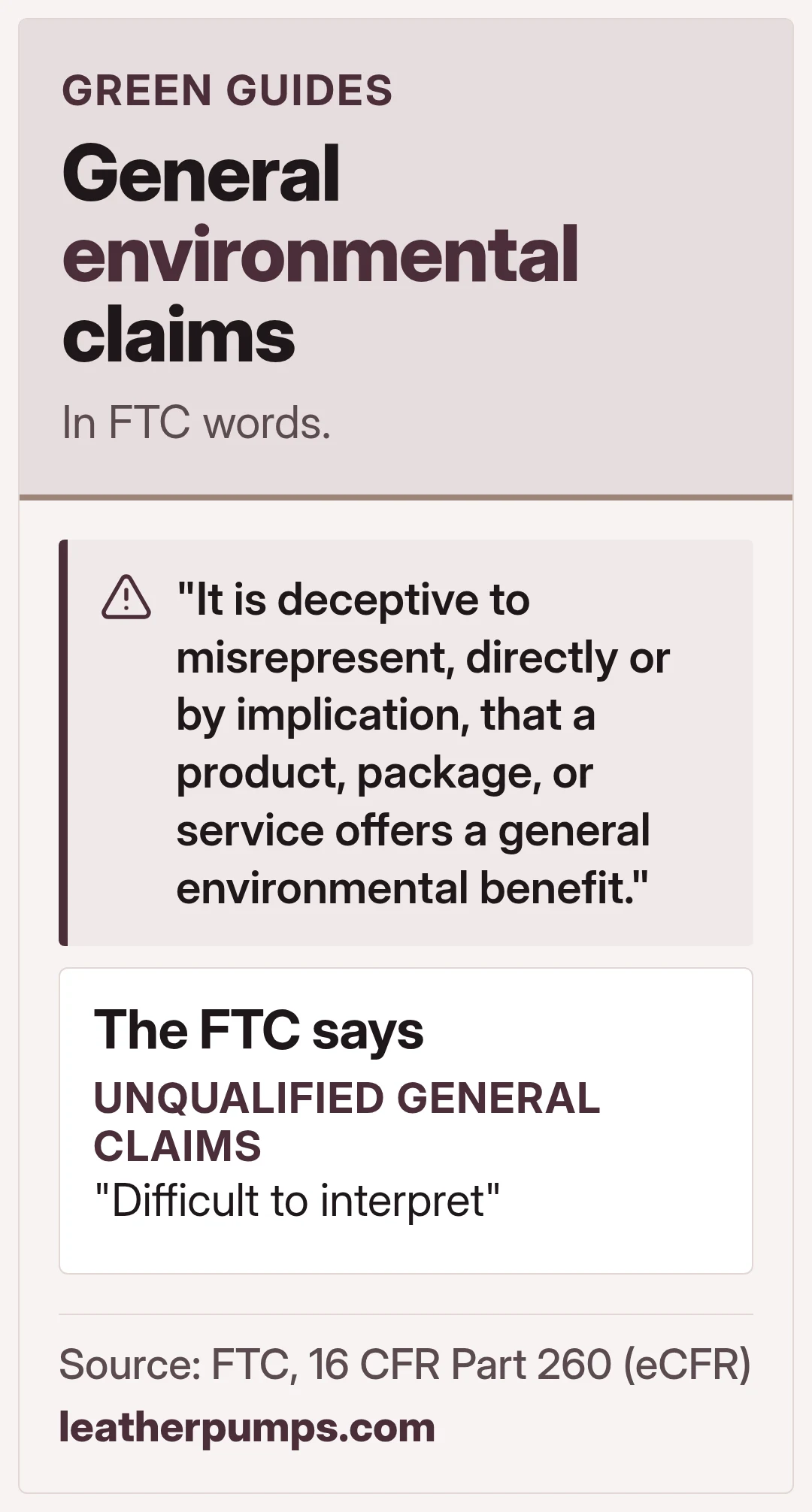 General environmental claims. In FTC words.